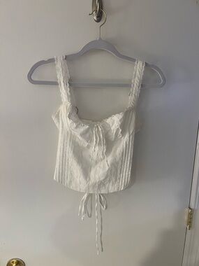 White Lace-Trim Corset Camisole